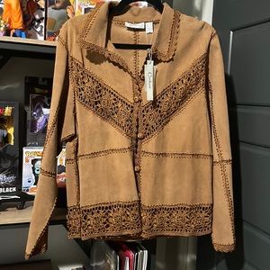 Vintage style, Bohemian style suede coat/jacket/blazer. New with tags